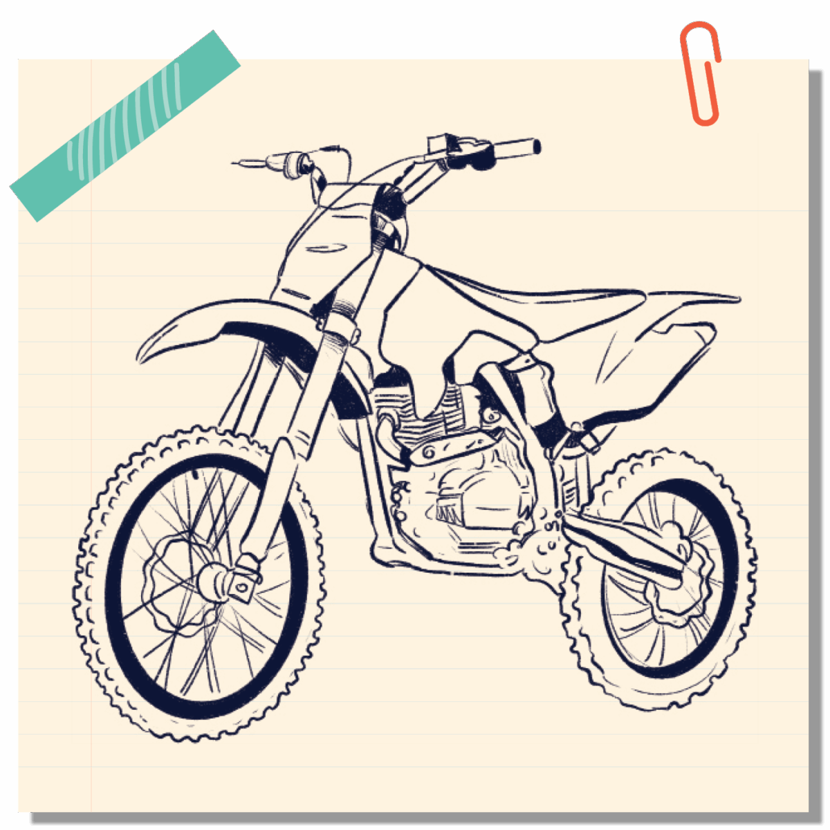 A stylised picture of a dirt bike